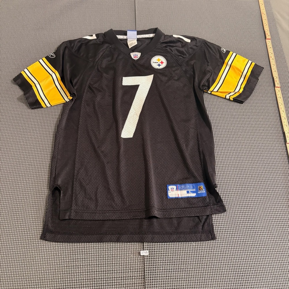 Reebok NFL Pittsburgh Steelers Roethlisberger 7 Jersey Youth Large 14-16 Black